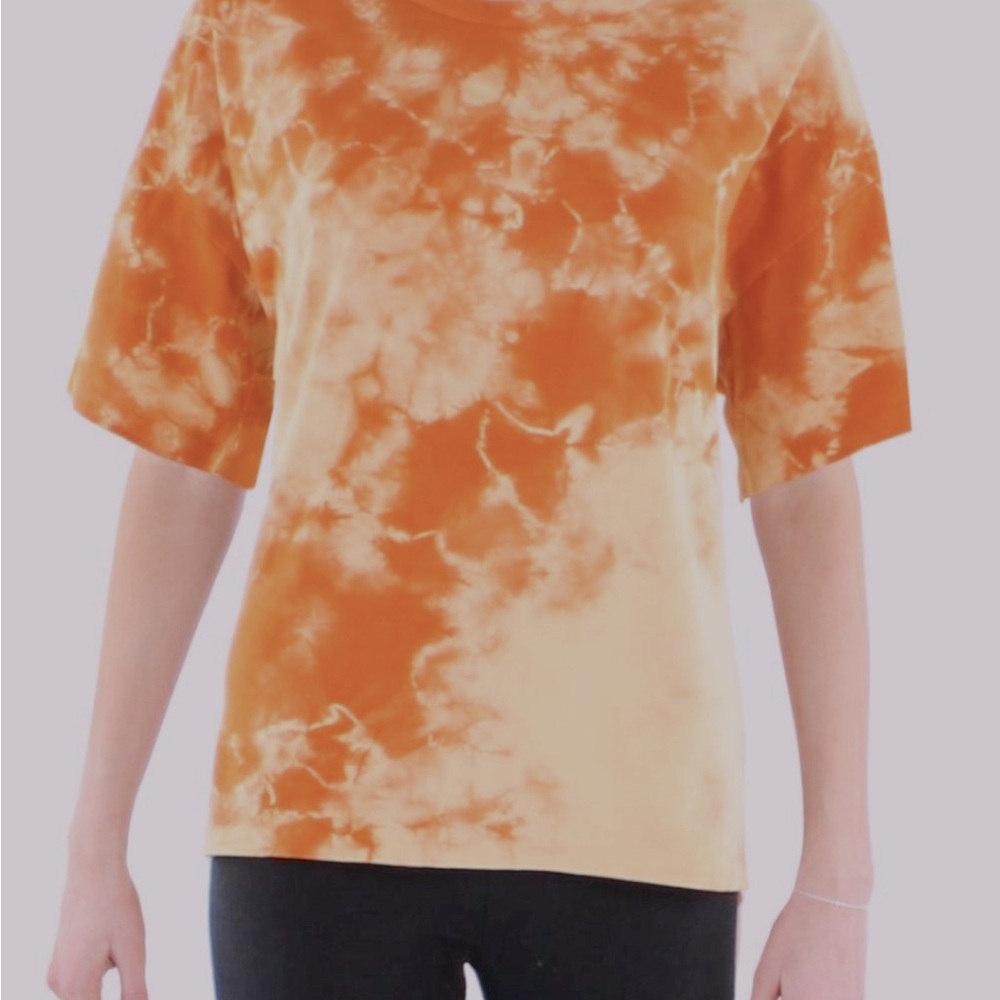 ANTHROPOLOGIE MARONIE top rust and off-white tie dyed